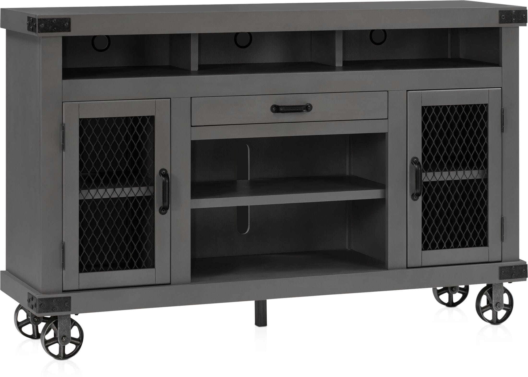 Fairmont 65" Tv Stand - Gray | American Signature Furniture with Industrial Style Modular Tv Stand, Gray
