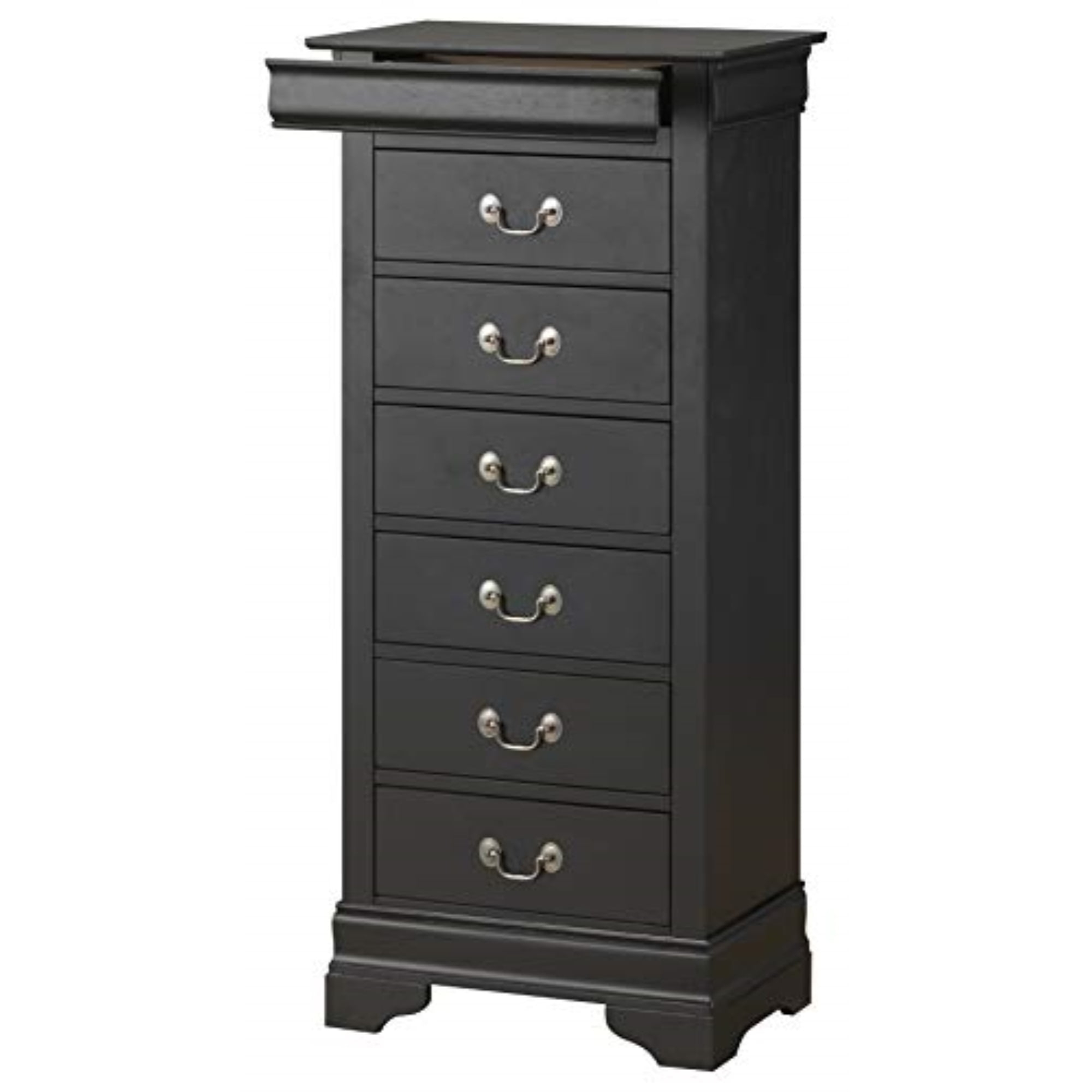 Glory Furniture Louis Phillipe 7 Drawer Lingerie Chest, Solid Wood ... inside 7-Drawer Lingerie Chest, Black