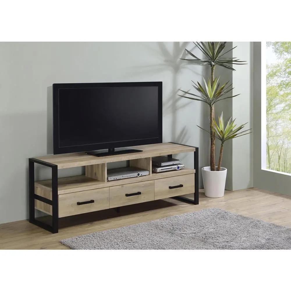 James 3-Drawer Composite Wood 60" Tv Stand Antique Pine - Timeless ... pertaining to James 3-Drawer Engineered Wood 60" Tv Stand Dark Pine