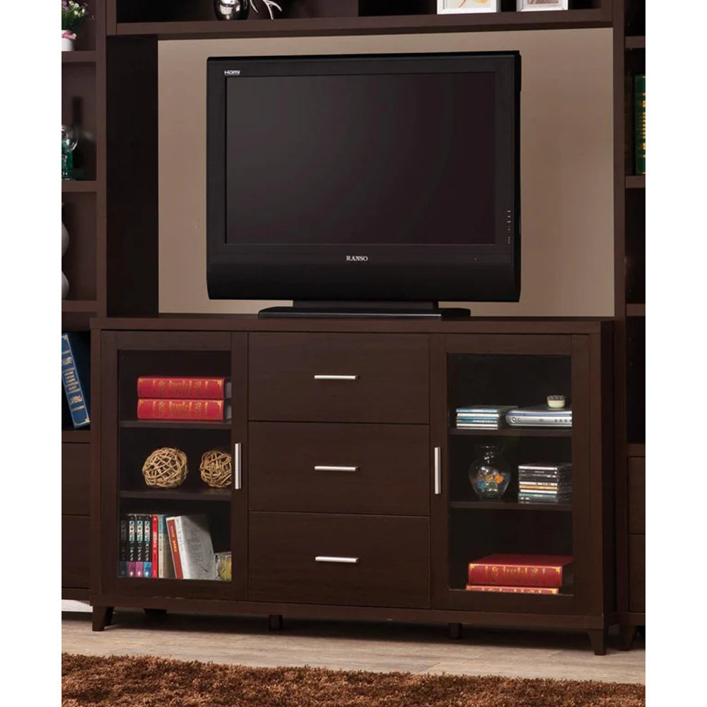 Lark Manorâ„¢ Lewes 2-Door Tv Stand With Adjustable Shelves Cappuccino ... intended for Maximizing Storage with Lewes Engineered Wood 60 TV Cabinets