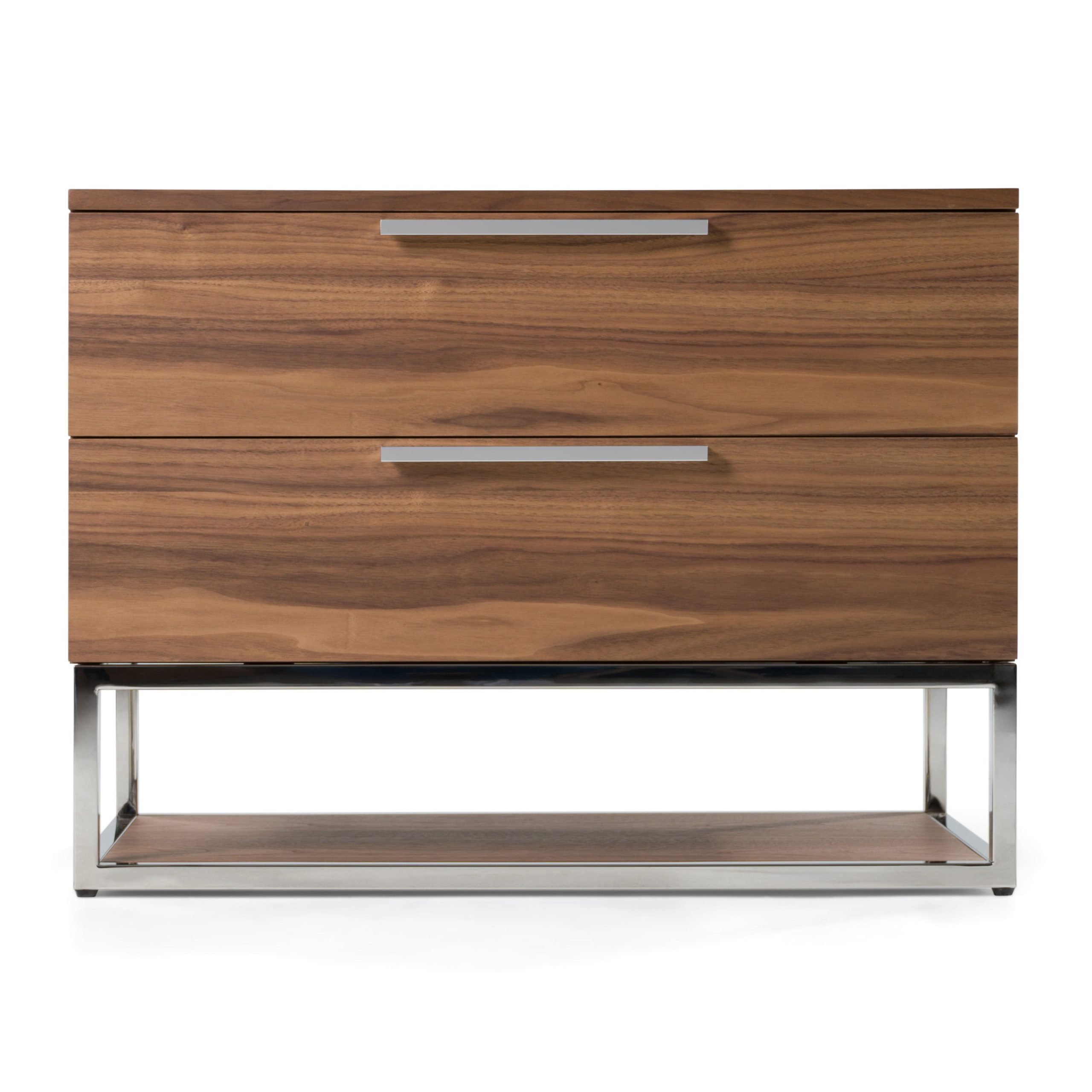 Limari Home Heloise Contemporary Wood And Stainless Steel Nightstand In ... intended for Modrest Heloise Contemporary Walnut And Stainless Steel Dresser