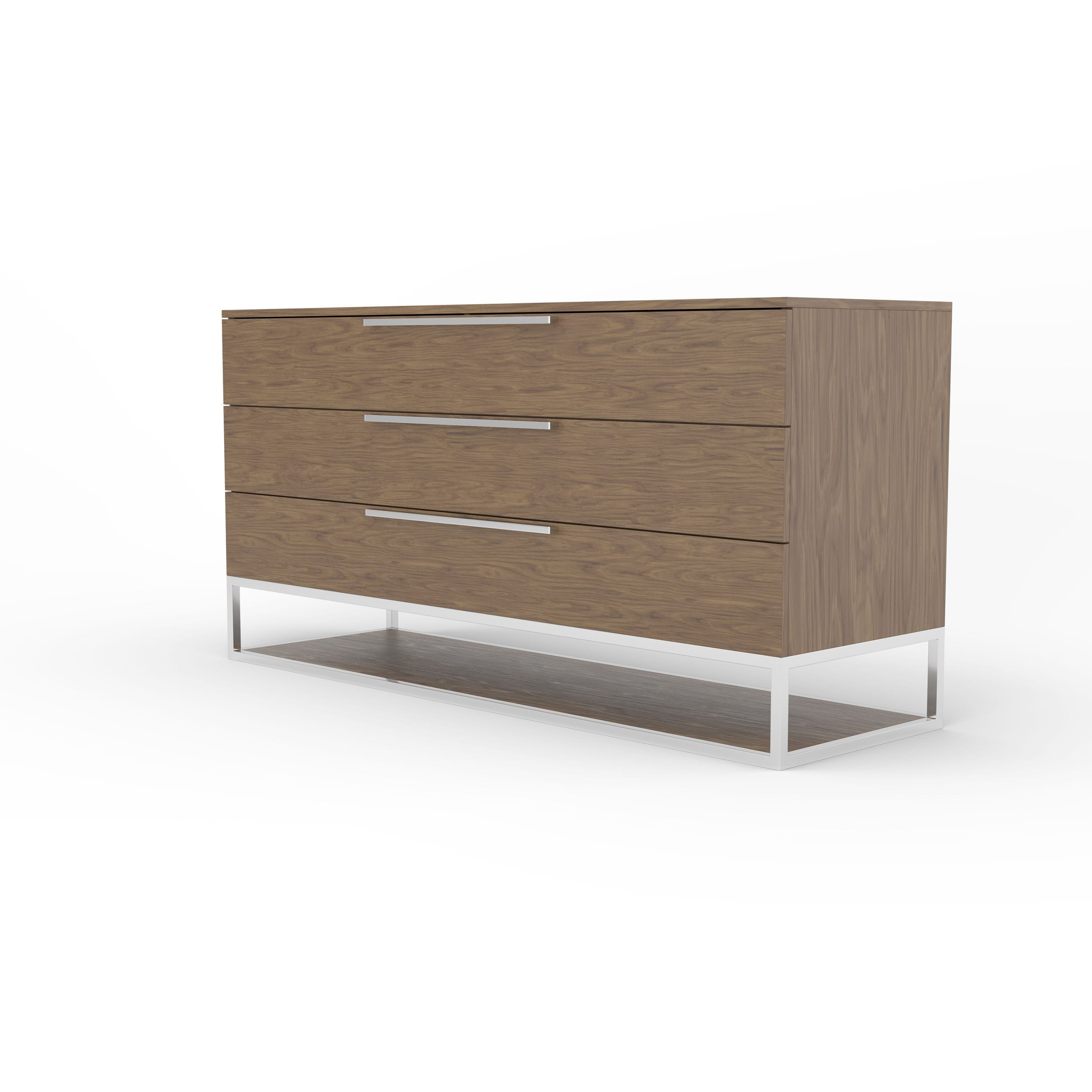 Modrest Heloise - Contemporary Walnut & Stainless Steel Dresser | Atlas ... within Creating Cohesion in Home Furnishing Choices