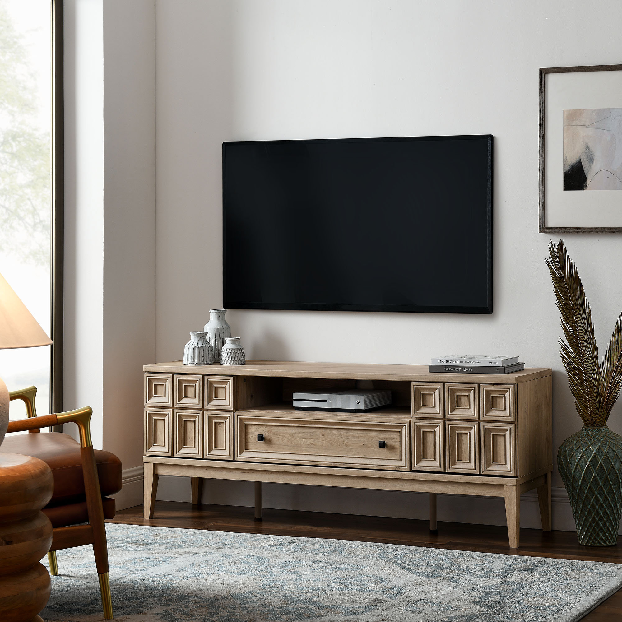 Modway Samos 59" Tv Stand | Wayfair for Samos 59" Tv Stand, Light Oak