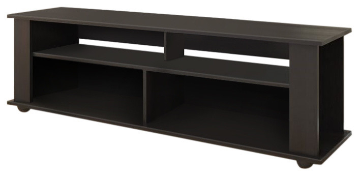 Pemberly Row Open Storage Engineered Wood Tv Stand For Tvs Up To 75" In ... pertaining to Pemberly Row Open Storage Engineered Wood Tv Stand For Tvs Up To 75" In Black