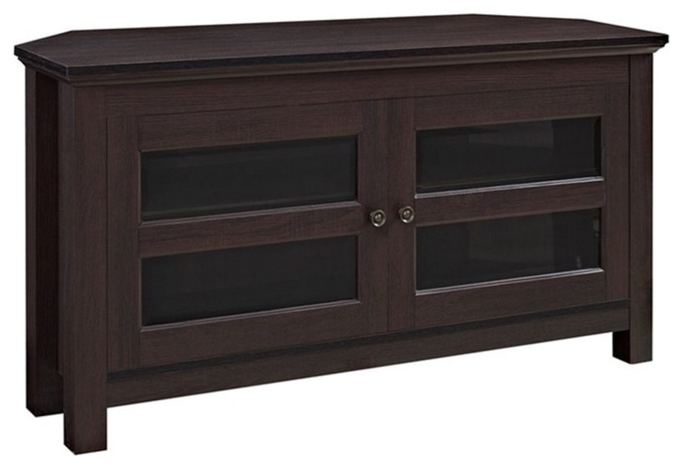 Pemberly Row Transitional Wood Corner Tv Stand For Tvs Up To 44" In ... inside Pemberly Row Transitional Wood Corner Tv Stand For Tvs Up To 44" In Espresso