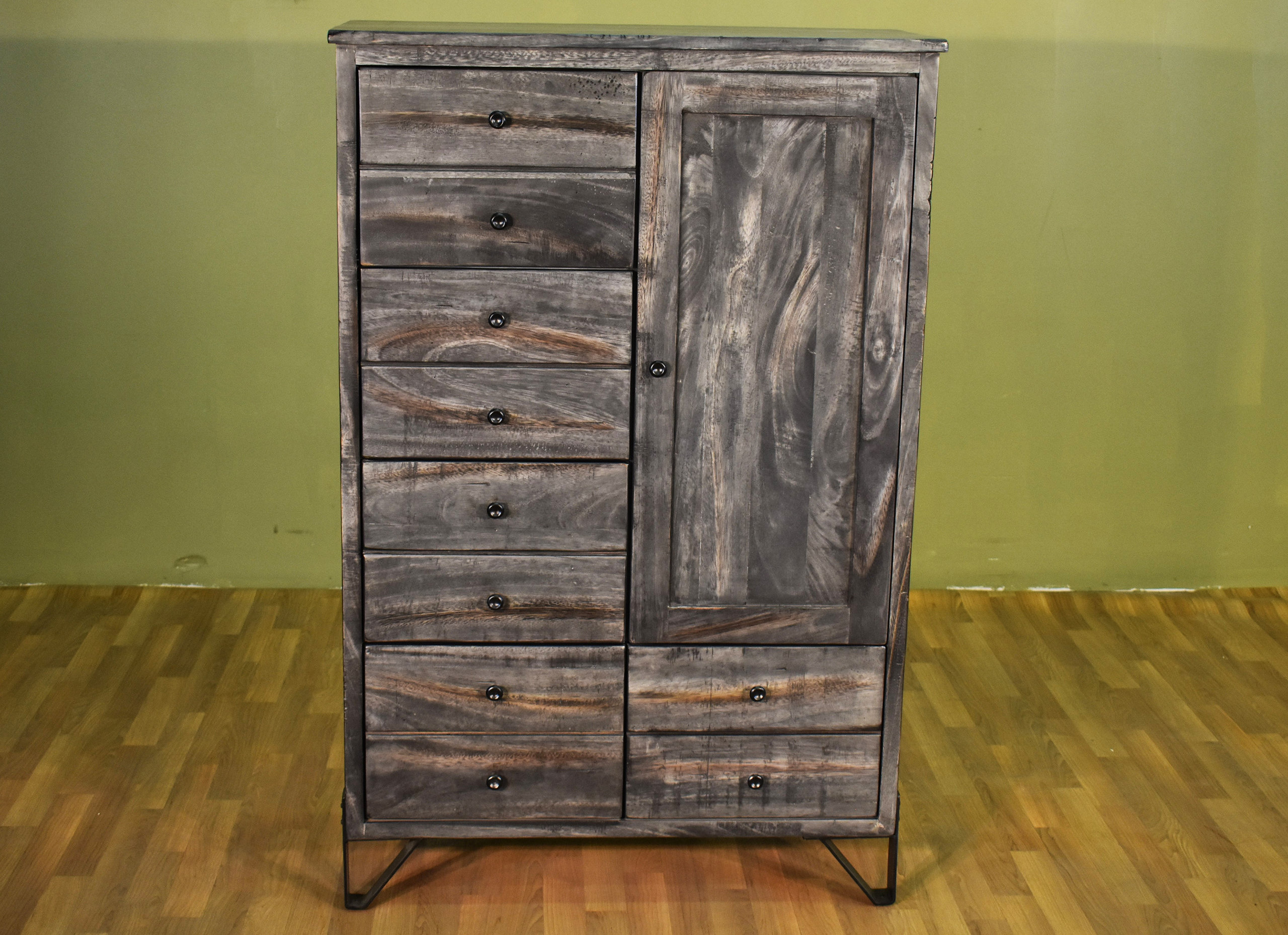 Sawyer Parota Wood 5-Drawer 1-Door Chest, Highboy Dresser ... inside Granville Parota 5 Drawer Highboy Dresser