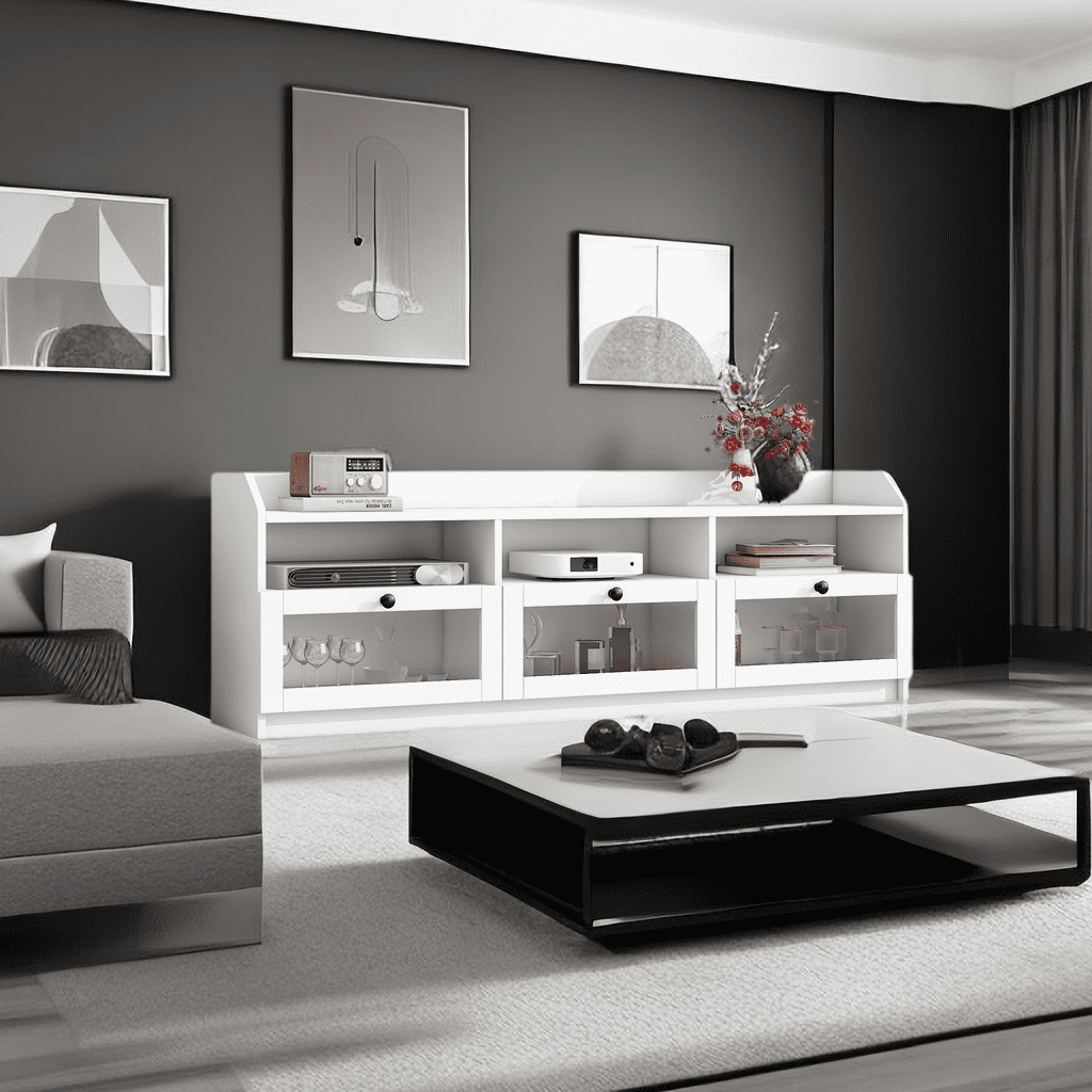 Sleek & Modern Design Tv Stand With Acrylic Board Door, Chic Elegant ... pertaining to 65"H Modern Style Tv Stand With Adjustable Shelves And Cable Holes, Black