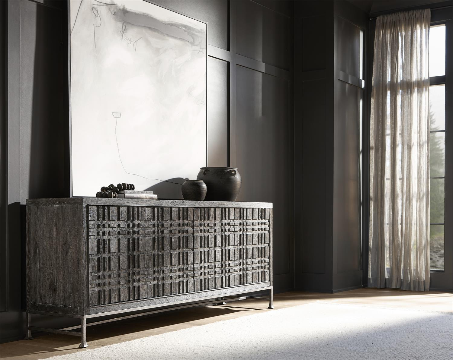 Tribeca Entertainment Credenza regarding Modern Living Room Essentials The Bernhardt Tribeca Entertainment Credenza Approach