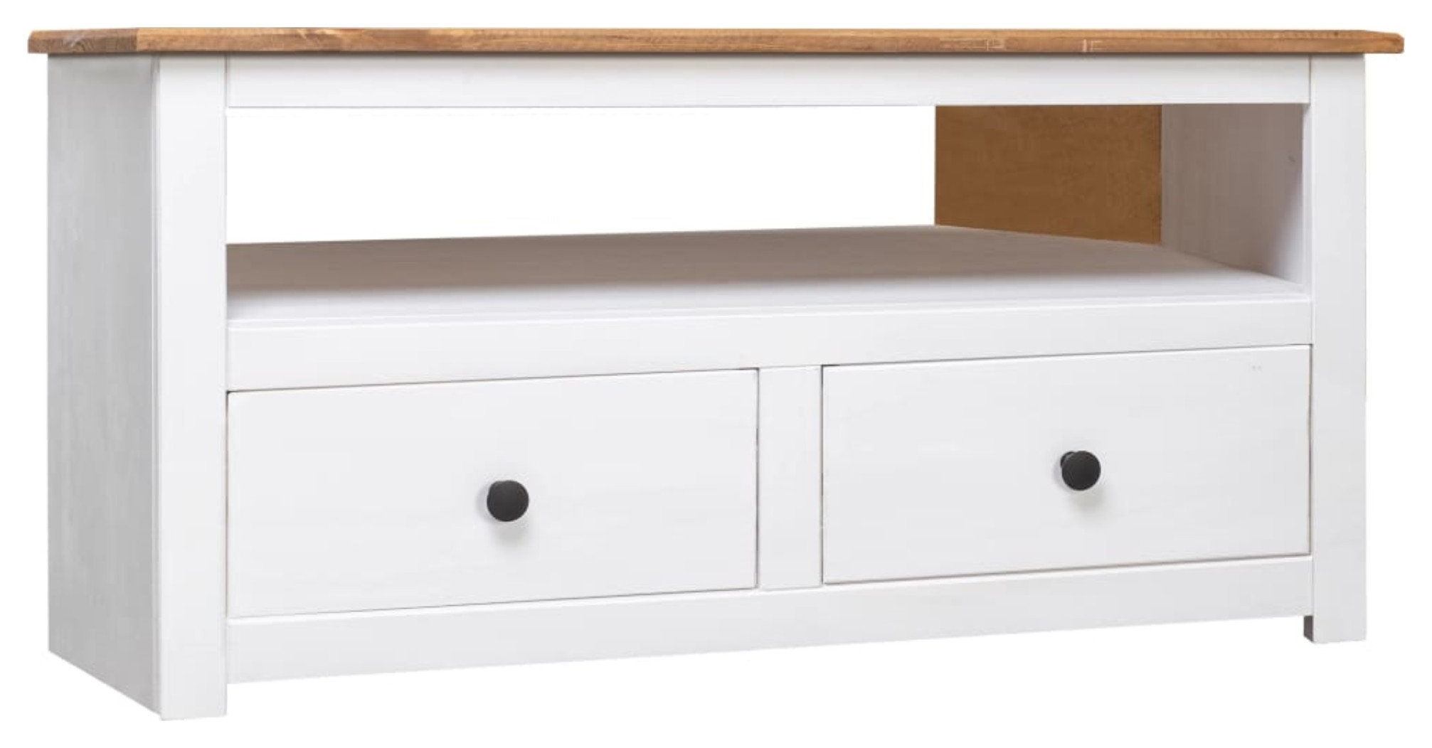 Vidaxl Corner Tv Cabinet White 36.6"X19.3"X19.3" Solid Pine Panama ... intended for The Art of Balancing Form and Function in White Panorama TV Cabinets