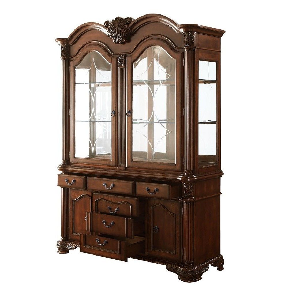 04079 Cherry Finish Hutch & Buffet Chateau De Ville Collection By Acme ... within Acme Chateau De Ville Hutch & Buffet, Cherry, 1Set/2Ctn