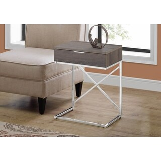 18.2" X 12.8" X 23.5" Dark Taupe Particle Board Metal Accent Table ... inside Understanding the Durability of Particle Board in Modern Furniture Design