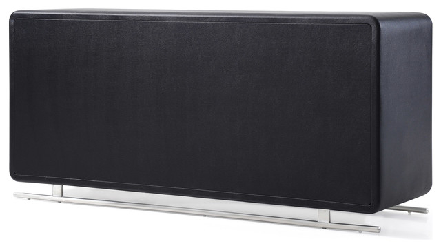 53” Modern Vetro Accent Chest Black Leatherette Finish Stainless Steel ... with regard to Understanding the Appeal of White Leatherette Finishes in Modern Furniture