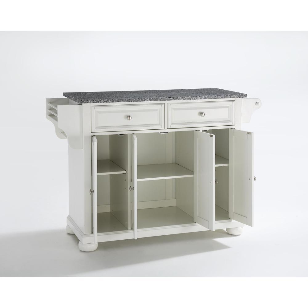 Alexandria Granite Top Full Size Kitchen Island/Cart White/Gray | Ebay inside Why Your Kitchen Island Isn't Working (It's Probably the Granite Top)