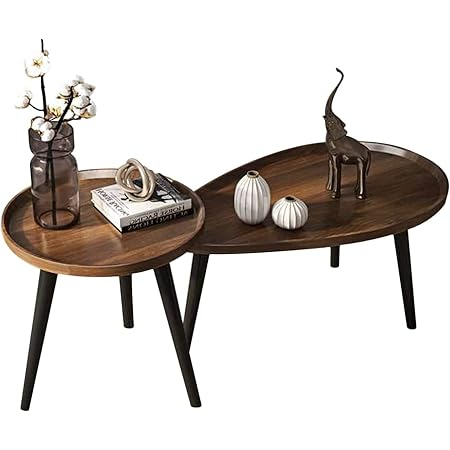 Amazon.com: 2 Sets Of Scandinavian Light Luxury Living Room Irregular ... regarding Tyson End Table 2-Piece Set In A Modern Royal Walnut On Solid Wood