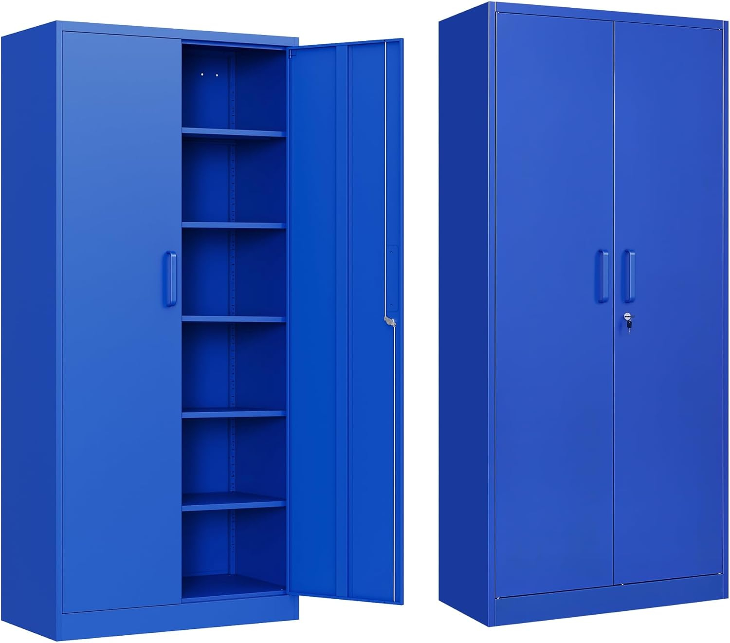 Amazon.com: Dangxinyu Blue Metal Storage Cabinet With 6 Shelves,Garage ... for Maximizing Storage Efficiency Through Thoughtful Cabinet Design and Material Selection