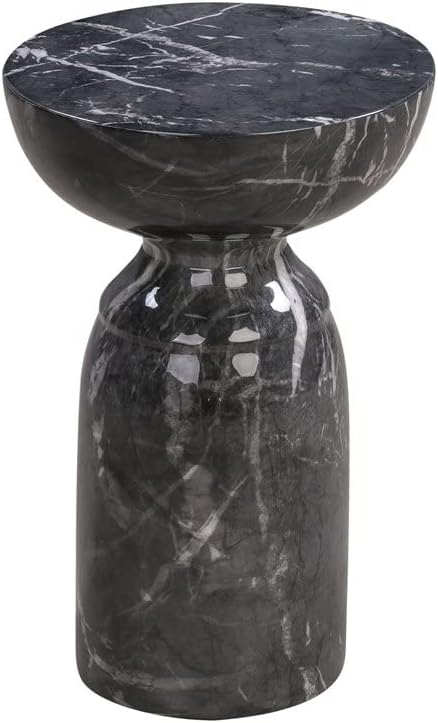 Amazon.com: Tov Furniture Coral Modern Round Side Table, 15", Blue ... within Circularity Modern Luxury Marble And Iron 15" Round Pedestal Chairside End Table