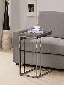 Amazon.com: Weathered Grey Finish Expandable Snack Side End Table ... with regard to Modern Weathered Gray Finish Expandable Snack Side End Table