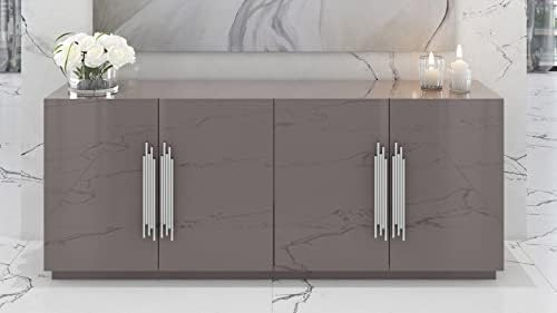 Amazon.com: Zuri Furniture 78.8” Wide Modern Vortice Sideboard Glossy ... with The Art of Choosing the Right Side Table for Your Modern Home Setup