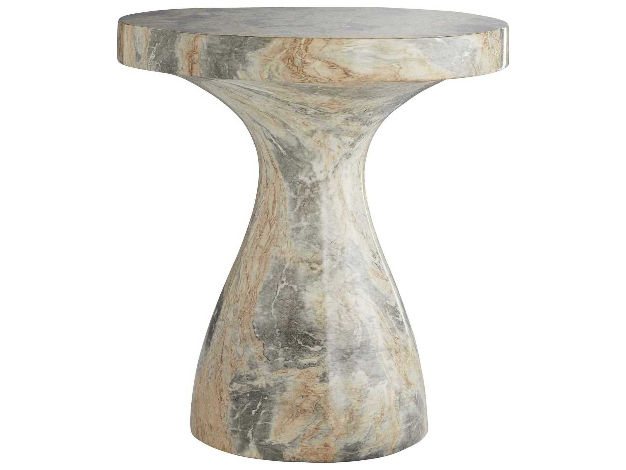 Arteriors Home Serafina Round Concrete Sahara Faux Marble End Table ... intended for Understanding the Versatility of Serafina Marble Pattern Concrete Furniture