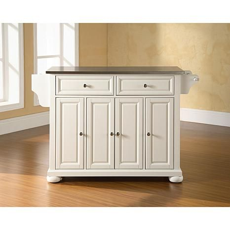 Beautiful Work Crosley Alexandria Natural Wood Top Kitchen Island Cart ... for Alexandria Natural Wood Top Portable Kitchen Island, White Finish
