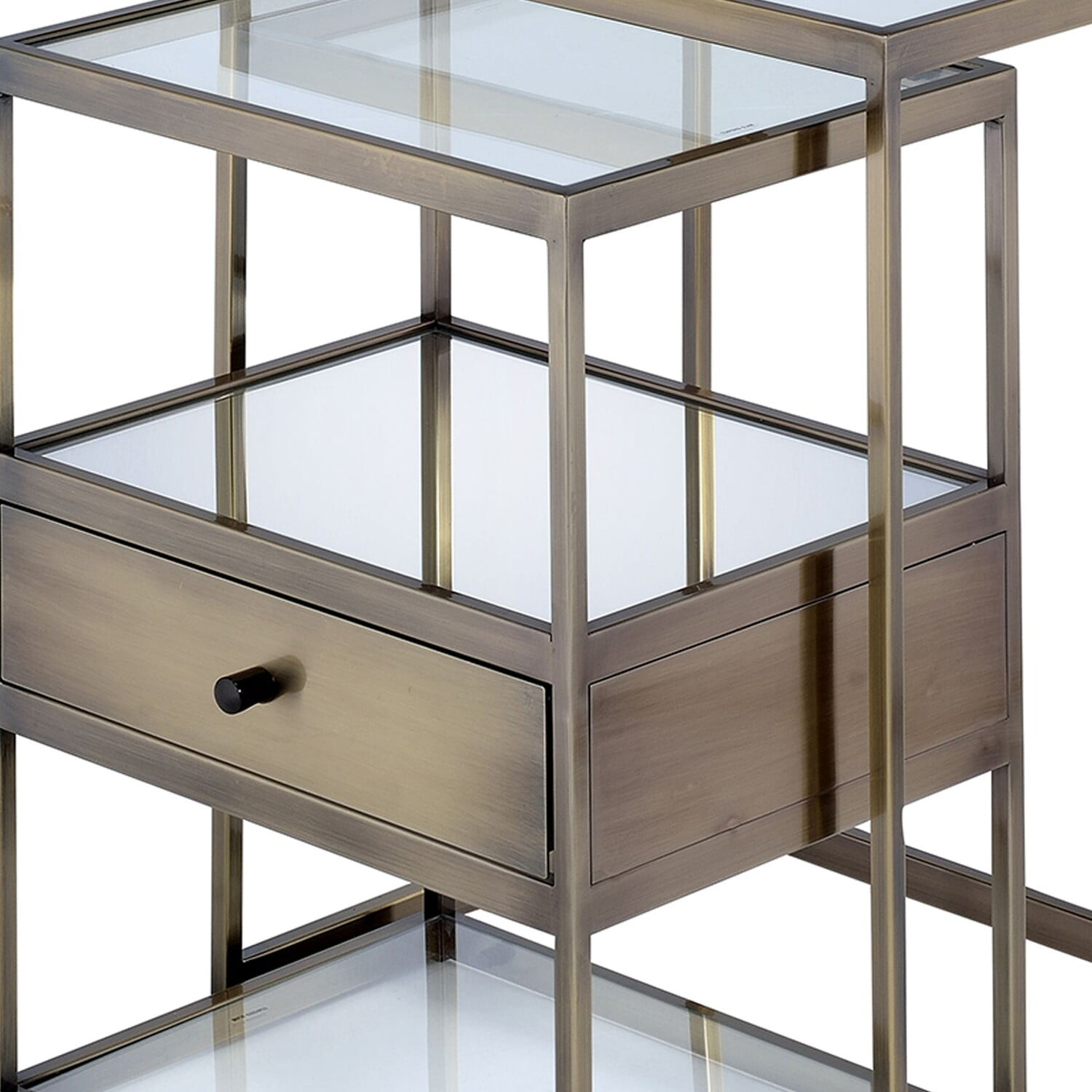 Benjara Stylish Nesting Tables Set, Clear Glass & Brass, 2 Piece Pack ... with regard to Stylish Nesting Tables Set, Clear Glass & Brass, 2 Piece Pack