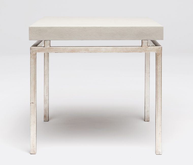 Benjie Mod Faux Shagreen Side Table - Mecox Gardens with Elegant Faux Shagreen Side Tablewith Drawer Ivory Champagne Brass Vintage Style