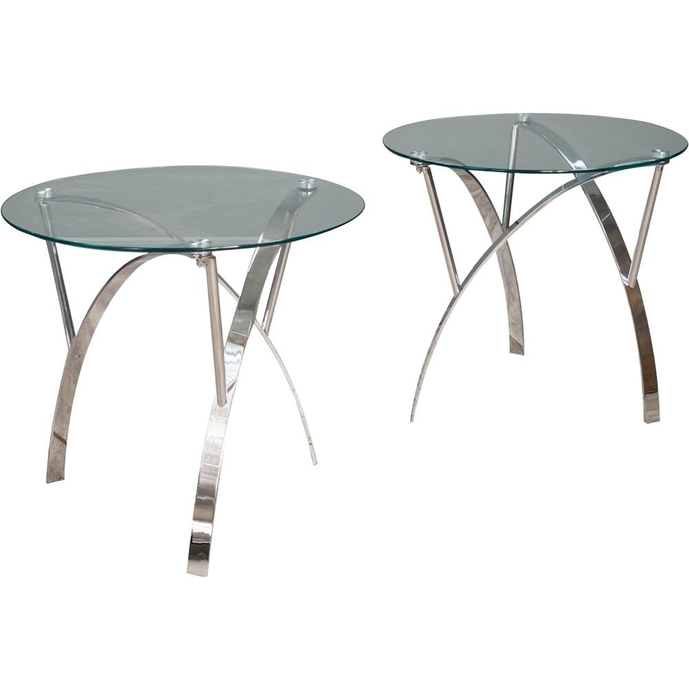 Best Buy: Noble House Arthur Round Contemporary Tempered Glass End ... inside Creating Visual Balance with Clear Glass Furniture in Small Spaces