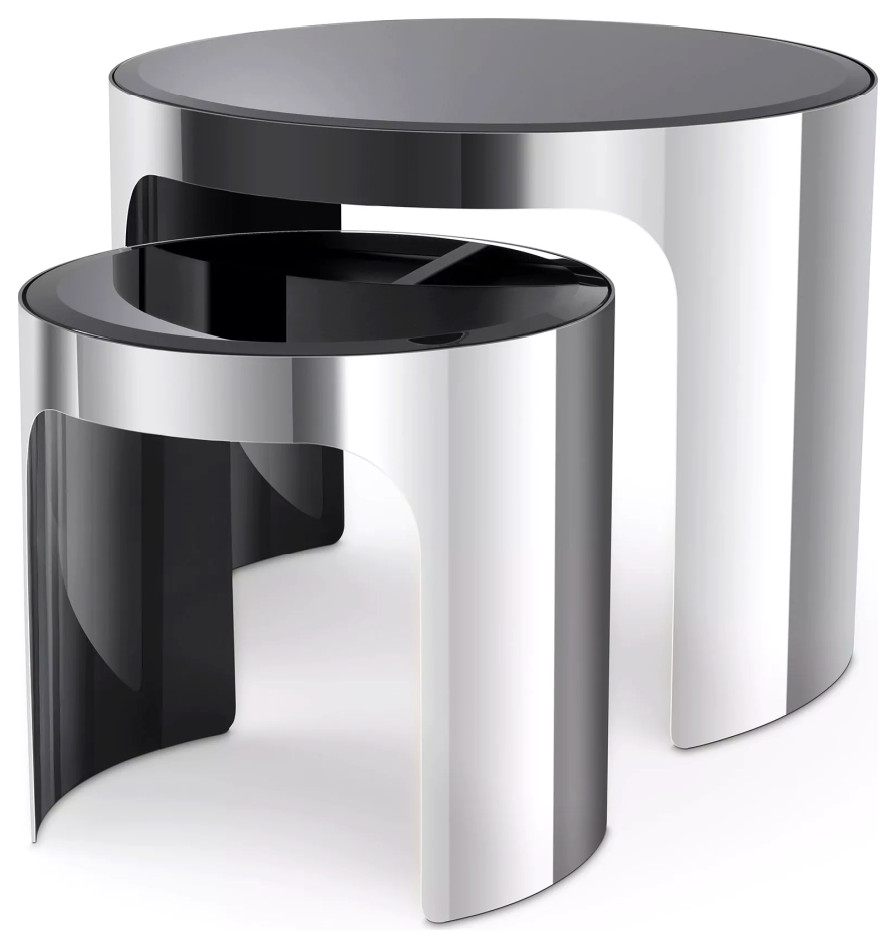 Bevelled Glass Side Tables, Set Of 2 | Eichholtz Piemonte ... throughout Bevelled Glass Side Tables, Set Of 2
