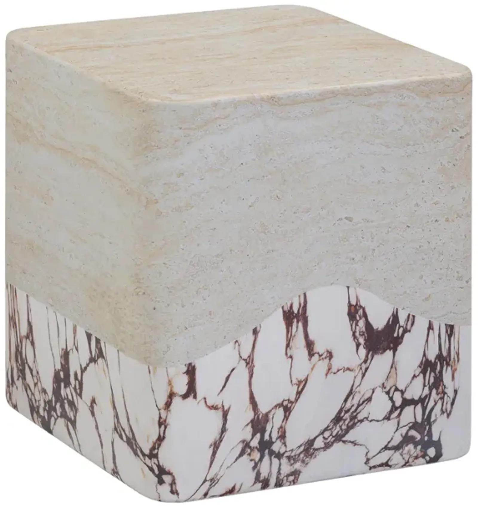 Brut Travertine & Breccia Concrete Indoor / Outdoor Side Table By Tov ... with regard to Brut Travertine & Breccia Concrete Indoor/Outdoor Side Table