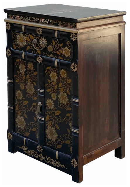 Chinese Black Golden Flowers Side Cabinet End Table Nightstand Hcs7081 ... regarding Why the Hcs7081 Side Cabinet End Table Nightstand Represents the Peak of Contemporary Chinese Design