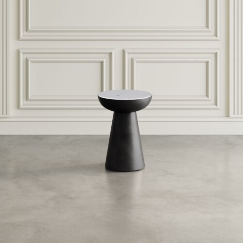 Circularity Modern Luxury Marble And Iron 15 Round Pedestal Chairside ... throughout From Waste to Wonder: How Circular Design Transforms Modern Furniture