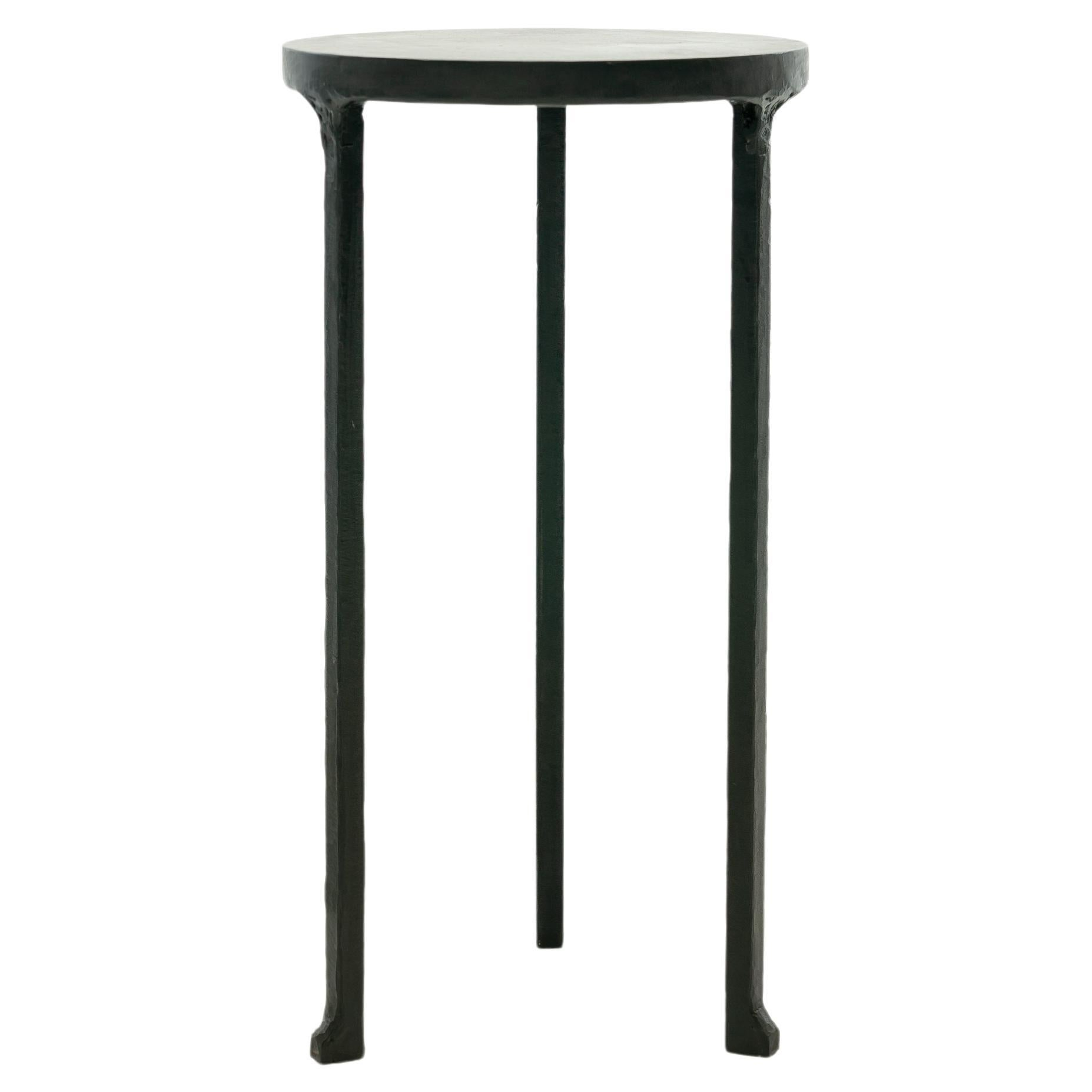 Cocktail Table Modern Hand-Shaped Round Handmade Blackened And Waxed ... pertaining to Crafting Timeless Living Spaces with the Port Eliot Round Side Table