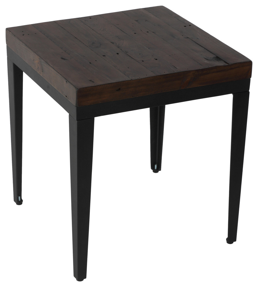 Cortesi Home Omaha End Table, Solid Wood And Metal, 20" - Industrial ... within Cortesi Home Luxe End Table In Reclaimed Wood And Black Steel