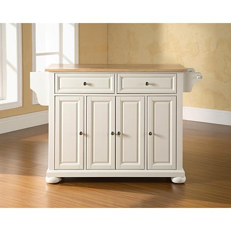 Crosley Alexandria Natural Wood Top Kitchen Island – Things In The Kitchen for Alexandria Natural Wood Top Portable Kitchen Island, White Finish