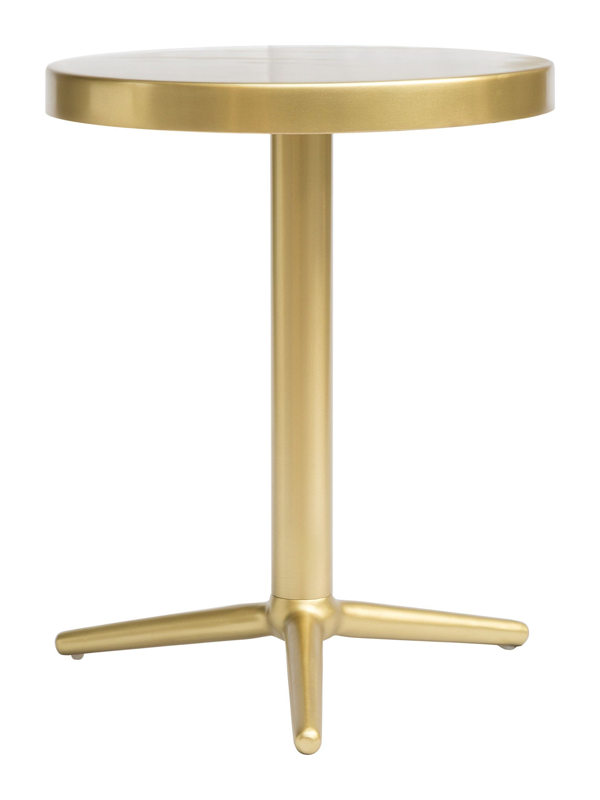 Derbel Brass 3-Legged Metal Base Accent Table | Round Accent Table ... throughout Functional aesthetics in contemporary living spaces