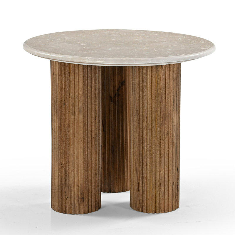 Dewy - Modern Marble Round End Table | Allmodern for Exploring the aesthetic appeal of natural stone in home decor