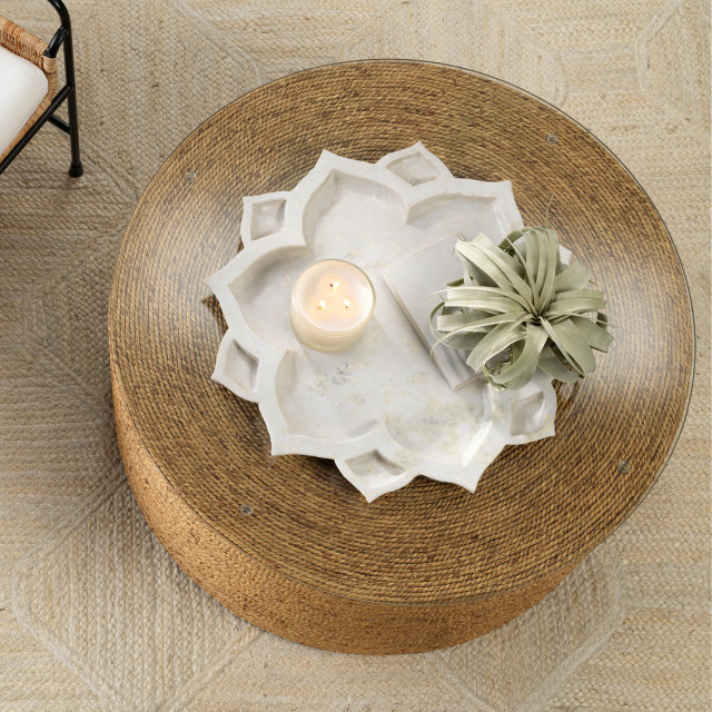 Elegant Minimalist Twisted Sea Grass Rope Coffee Table Natural Coastal ... regarding Understanding the Artisan Craftsmanship Behind Twisted Sea Grass Rope Furniture