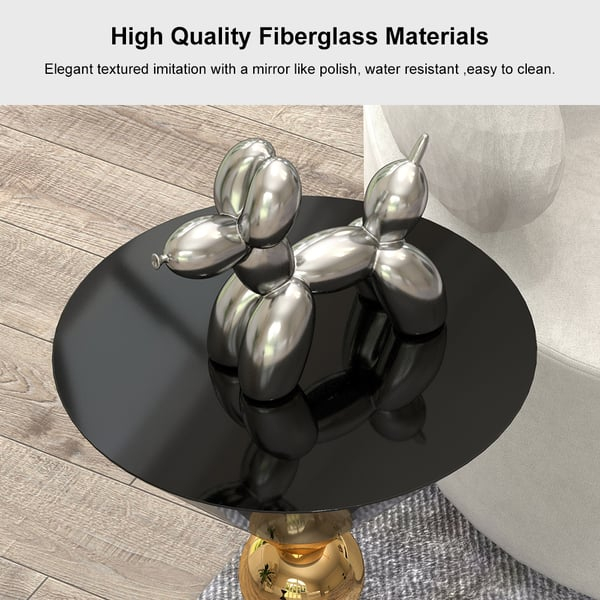 Free Shipping On Modern Round Black End Table Of Hourglass Fiberglass ... for Modern Round Black End Table Of Hourglass Fiberglass In Small
