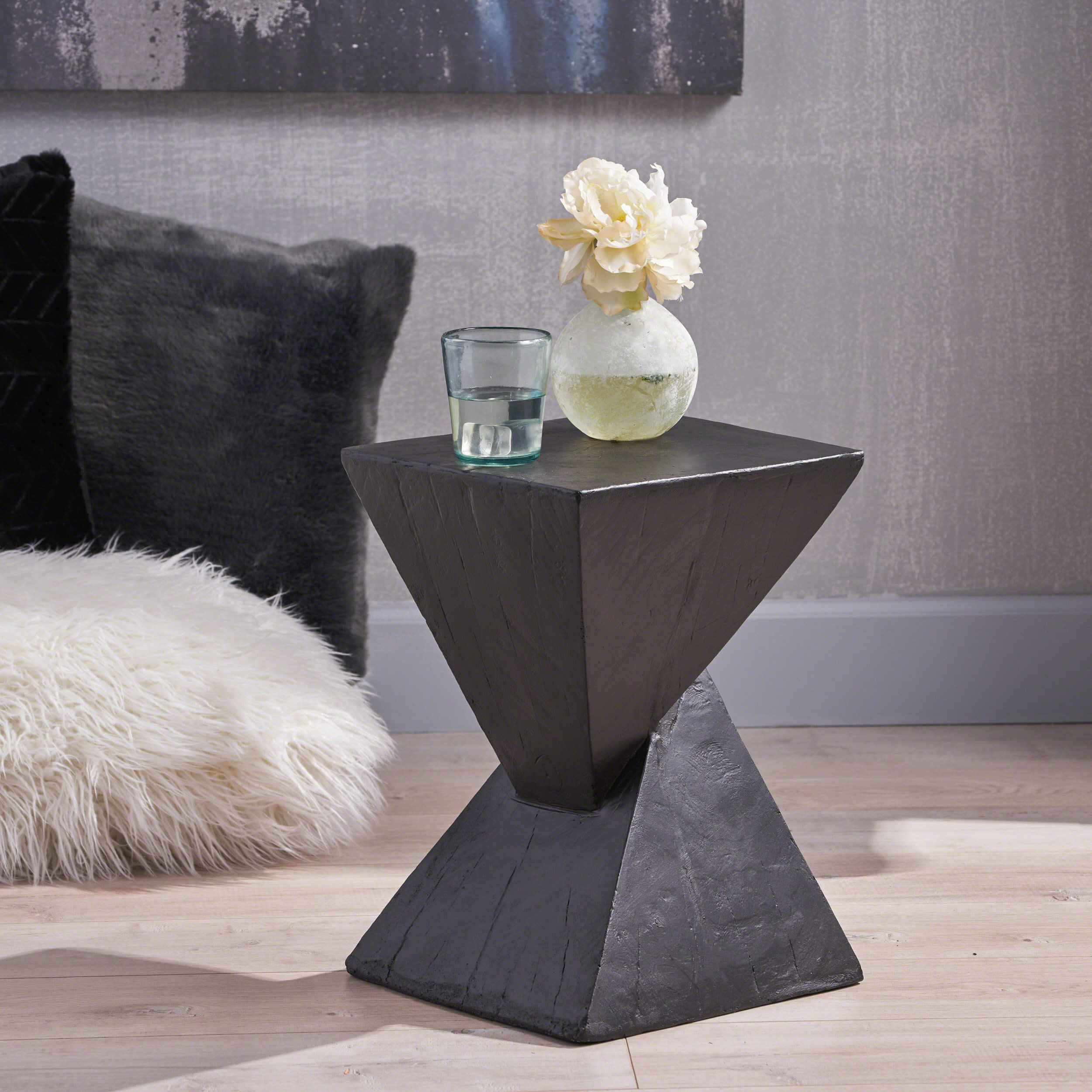 Gdf Studio Jerod Indoor Lightweight Concrete Accent Table - Industrial ... regarding Gdf Studio Jerod Indoor Lightweight Concrete Accent Table, Black