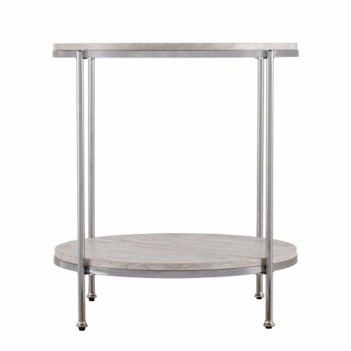 Hivvago 24 Inch Chrome Manufactured Wood And Iron Rectangular End Table ... within 24" Chrome Manufactured Wood And Iron Rectangular End Table