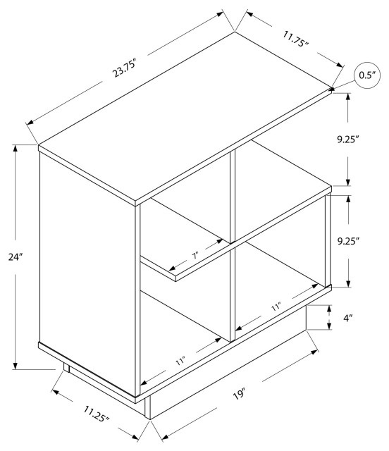Homeroots 11.5" X 23.5" X 24" Grey Particle Board Laminate Accent Table ... pertaining to Creating Visual Balance with the HomeRoots 12.75 x 19.5 x 23.75 Inch Accent Piece