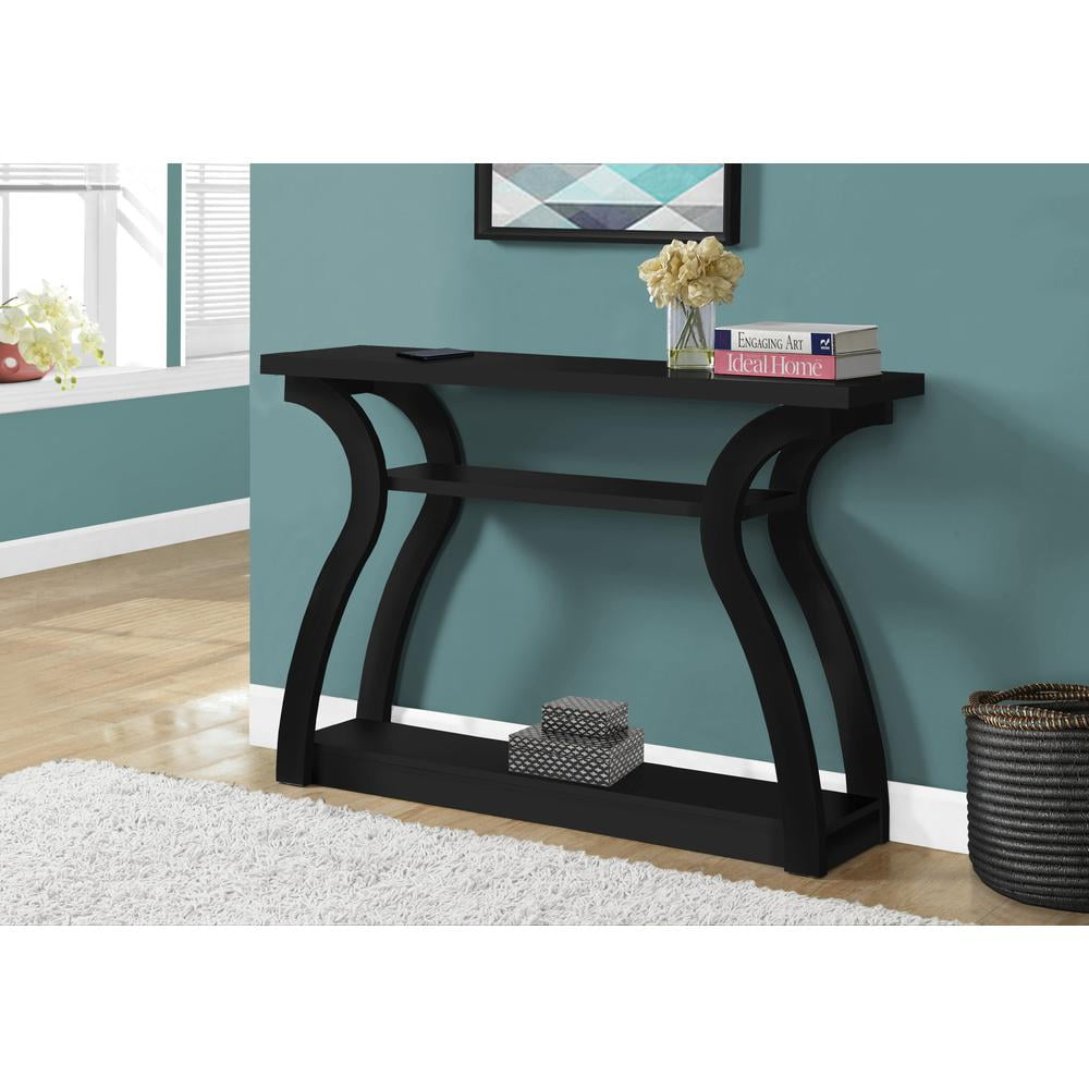 Homeroots 11.5" X 47.25" X 32" Black Hollow Core Particle Board Accent ... within Homeroots 11.75" X 23.75" X 23.75" White Hollow Core Particle Board Accent Table