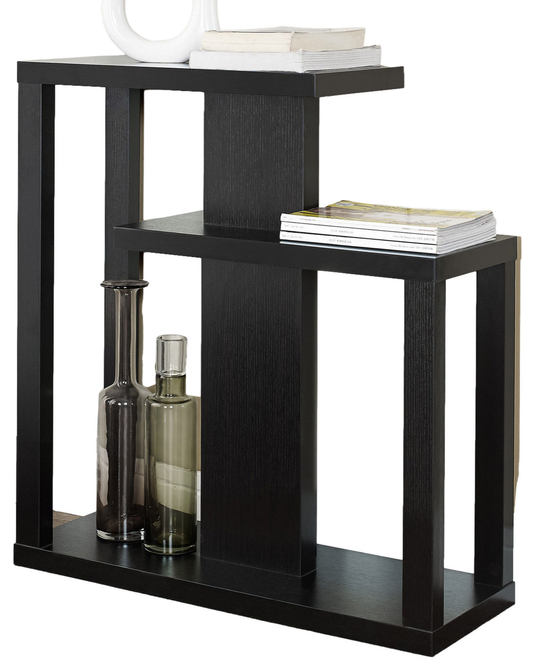 Homeroots 11.75" X 31.5" X 34" Cappuccino Finish Hall Console Accent ... regarding Homeroots 11.75" X 23.75" X 23.75" White Hollow Core Particle Board Accent Table
