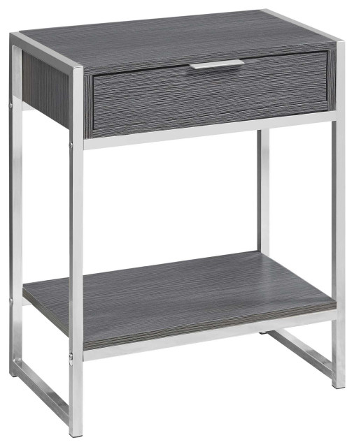 Homeroots 12.75" X 19.5" X 23.75" Grey Finish And Metal Accent Table ... regarding Homeroots 12.75" X 19.5" X 23.75" Grey Finish And Metal Accent Table