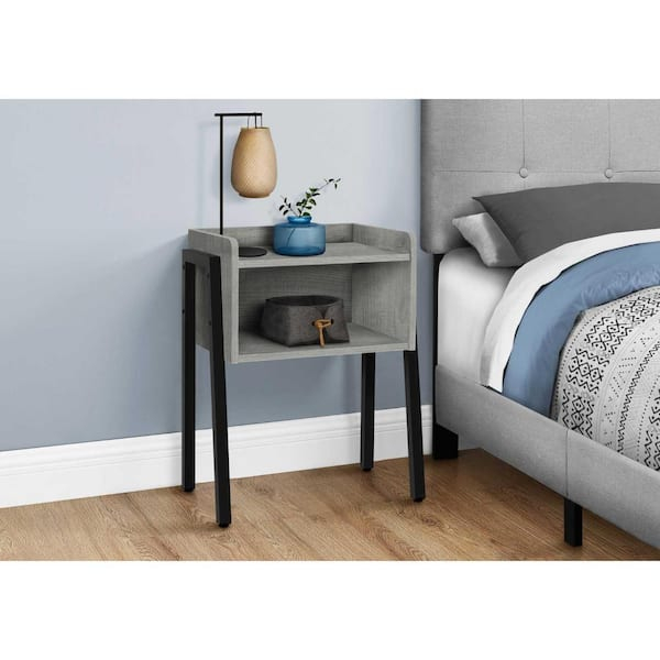 Homeroots 18.5 In. Black And Gray Rectangle Mdf End Table 2000376517 ... pertaining to Homeroots 12.75" X 19.5" X 23.75" Grey Finish And Metal Accent Table