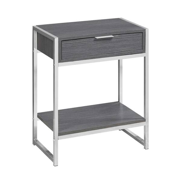Homeroots Jasmine23.75 In.grey, Particle Board, Metal - Accent Table ... within Homeroots 11.75" X 23.75" X 22" Dark Taupe Particle Board Laminate Accent Table