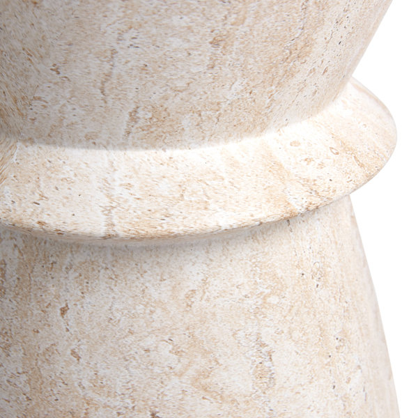 Ivy Bronx Hourglass Travertine Stone Finish Italian Design Mgo Side ... intended for Exploring the Unique Characteristics of Travertine Stone in Interior Architecture