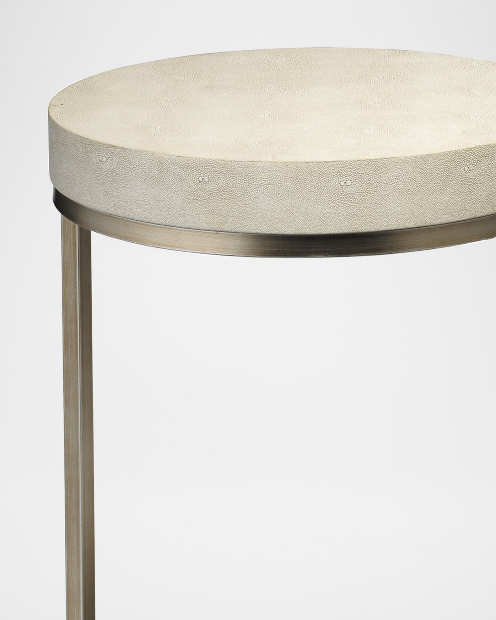 Jamie Young Chester Faux Shagreen Side Table | Neiman Marcus intended for Brass hardware details that elevate simple side table designs to statement pieces