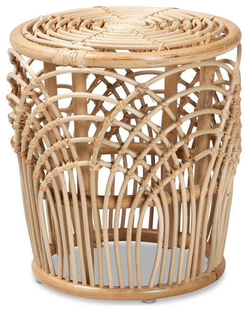 Latona Modern Bohemian Natural Brown Finished Rattan End Table ... inside Craftsmanship and Sustainability in Modern Rattan Furniture Making