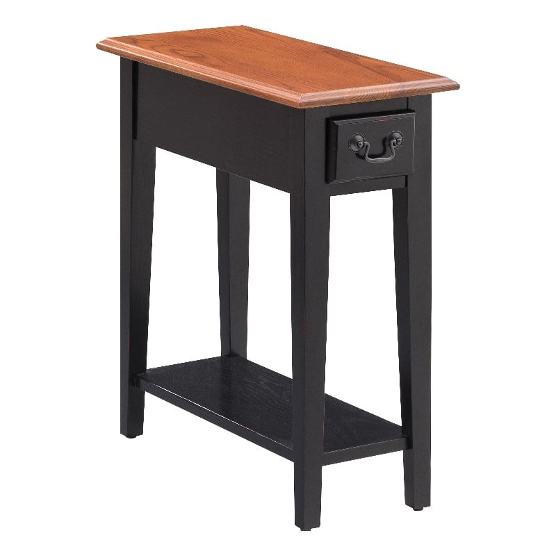 Leick Furniture Chairside Wood End Table In Slate Black Finish | Cymax ... inside Exploring the timeless appeal of wood end tables in slate black finish